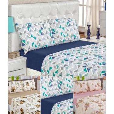 Imagem de Lençol pra cama queen 198cm x 158cm jogo de cama malha resistente  tra