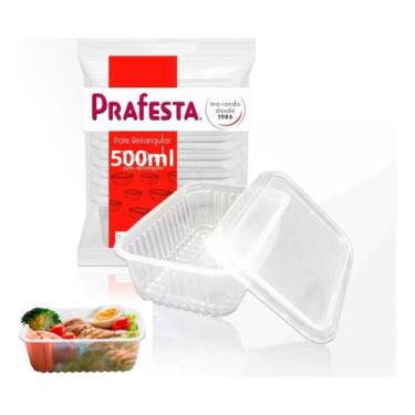 Imagem de Pote Descartável 500ml Kit Com 48Unidades Marmita Freezer Microondas T