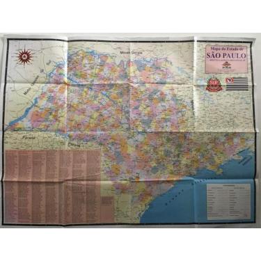 Imagem de Mapa Físico do Estado de São Paulo Político-Rodoviário-Escolar - PAE