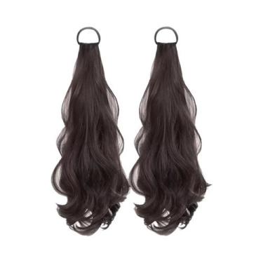 Imagem de Coque De Cabelo Sintético Elástico De 50cm Com Laço, Peruca Rabo De Ca