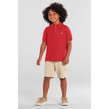 Imagem de Camisa polo infantil menino em piquet Mundi, 6, Vermelho