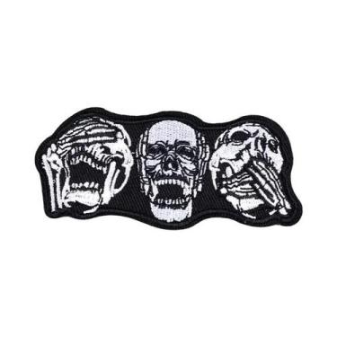 Imagem de Patch Termocolante De Caveira Para Roupa, Adesivo Termo-adesivo, Emble