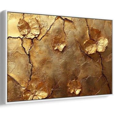 Imagem de Quadro Dourado Encanto das Flores Eternas - Mioquadros, 180x120 cm, Br