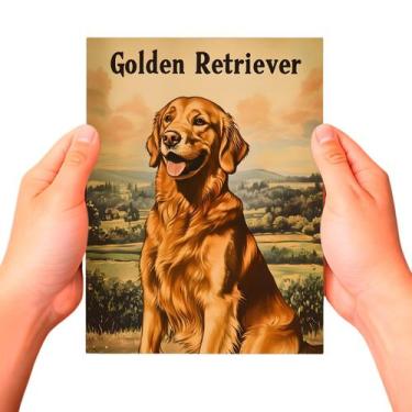 Imagem de Placa Decorativa Raças Cachorro Vintage Golden Retriever Cor: Sortido 