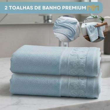 Imagem de Kit 2 Toalhas De Banho Bordado Floral Algodão Felpudo Sofisticação Con