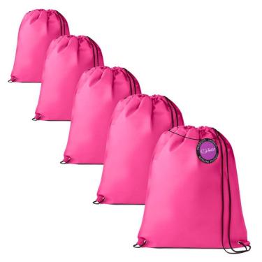 Imagem de Kit 5x Mochilas tipo Saco Gym Sack em TNT Premium 33x40cm Marino TopGet-Unissex