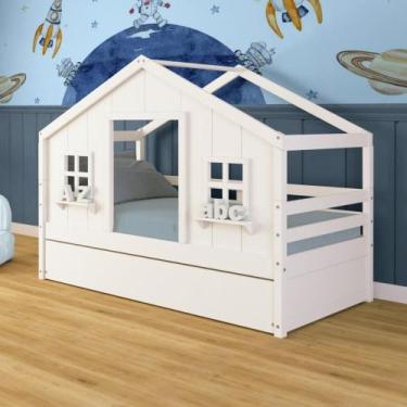 Imagem de Bicama Casinha Dos Sonhos Madeira Maciça Branco Megamobilia - Megamobí
