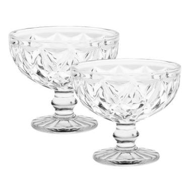 Imagem de Jogo 2 Taças Sobremesas De Vidro Diamond Diamante 320ml - CLICK HOUSE