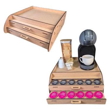 Imagem de Porta Cápsula Bandeja Organizadora Dolce Gusto MDF Comporta 60 Cápsula