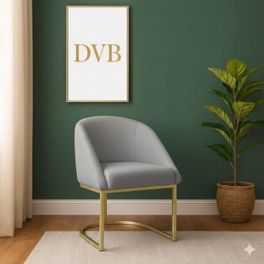 Imagem de Cadeira Poltrona Lua Decorativa para Penteadeira em Veludo com Encosto Curvo Aconchegante Cinza