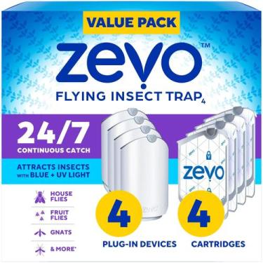 Imagem de Armadilha para Insetos ZEVO 4 Aparelhos Plug-In com Luz UV e Cartuchos