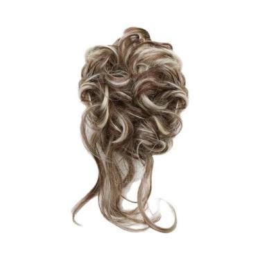 Imagem de Peruca De Coque Sintético Preto E Marrom Para Mulheres Com Elástico De