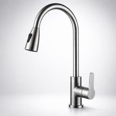 Imagem de Torneira gourmet monocomando com ducha extensível inox - Genérica