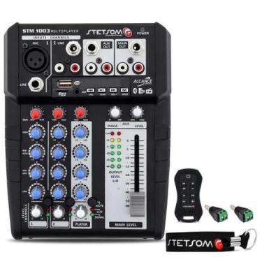 Imagem de Mesa De Som Stetsom Stm1003 Automotiva Mixer 3 Canais 12v
