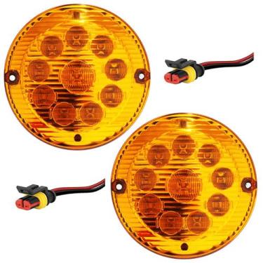 Imagem de KIT 2 Lanterna Traseira Ônibus Caminhão 155mm 10 LED 12V AM c/Conector