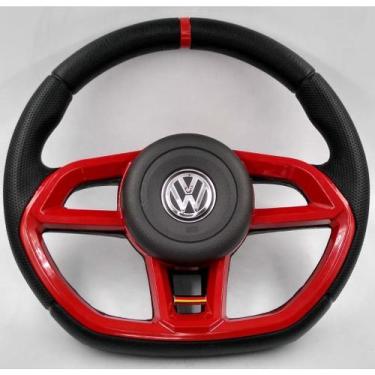 Imagem de Volante Esportivo Gti Vermelho Vw Caminhão 8-150 8-120 - Volkswagen