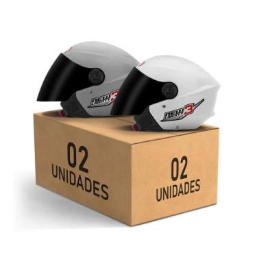 Imagem de Kit 2 Capacetes New Liberty 3 Aberto Viseira Fumê Pro Tork Masculino F