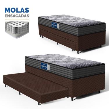 Imagem de Cama Box com Colchão de Espuma D60 Double Face Guarda Costas Comfort Force Probel + Auxiliar de Espuma Unique Solteiro 88cm