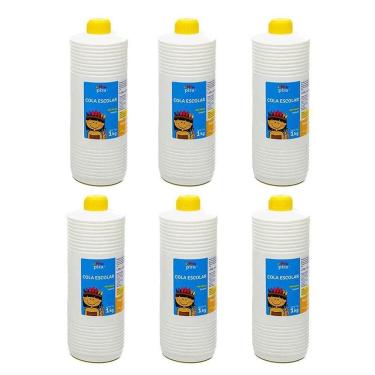 Imagem de Cola Líquida Branca Escolar 1kg 6 Unidades - Pira