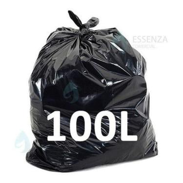 Imagem de Saco de Lixo 100 Litros Reforçado 0 e 10 Preto Pacote com 100 Unidades Higipack