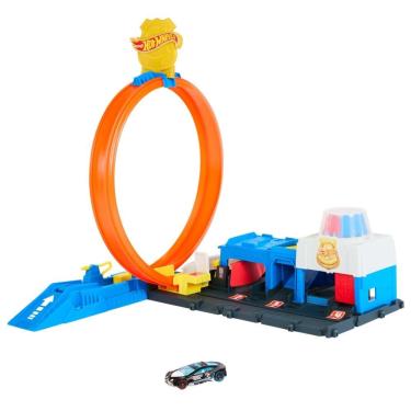 Imagem de Pista Com Carrinho Hot Wheels - Super Delegacia - City - Mattel