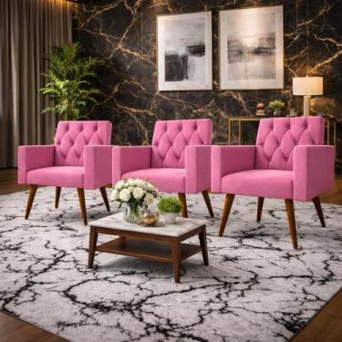 Imagem de Design Exclusivo Na Sala De Espera: Kit 3 Poltronas Capitonê - Móveis 