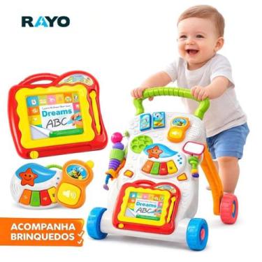 Imagem de Rayo Andador Didático Musical Colorido Rayo com Pianinho, Lousa Mágica