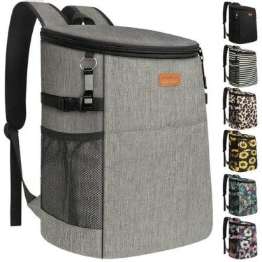 Imagem de Mochila Camping Cooler Vankor 45 latas impermeáveis cinza