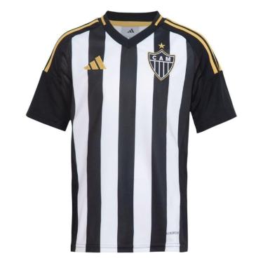 Imagem de Camisa Adidas Atletico Mineiro I 2025/26 Infantil - Preto e Branco 11-12-Masculino
