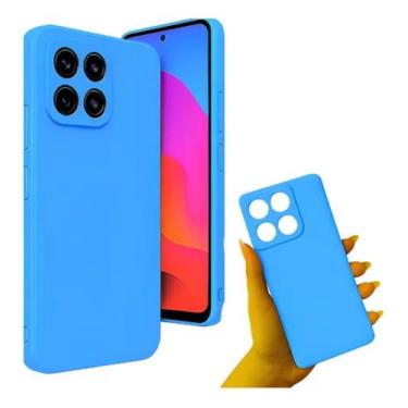 Imagem de Capinha Case Silicone Aveludada Azul Claro Para Moto Edge 60 Fusion - 