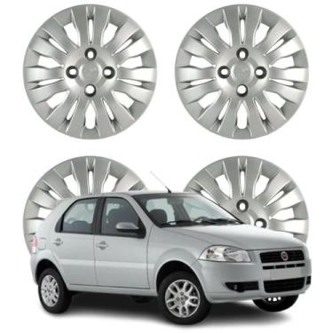 Imagem de Jogo Calota Aro 14 Fiat Palio Attractive 2010-2011 Cubo Baixo Prata - 