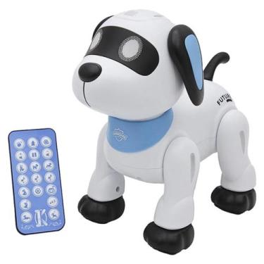 Imagem de Cachorro Robô Branco Programável Com Controle Remoto Bateria Carregame