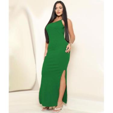 Imagem de Vestido Longo Fenda Cavado Alcinha - Mais Bela, Verde, U