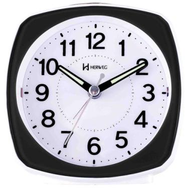 Imagem de Despertador Analógico Quartzo Herweg 2711 034 Preto