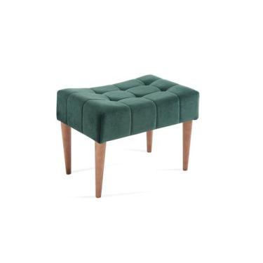 Imagem de Puff retangular pé palito - Genial Decor, Veludo Verde Esmeralda (Luxo