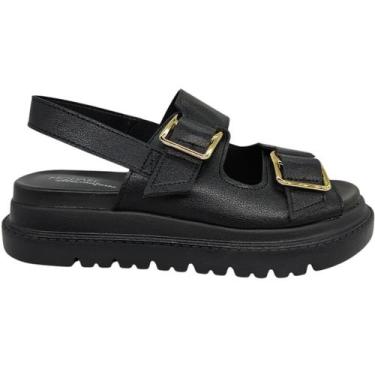 Imagem de Sandália Plataforma Papete Feminina Ultra Confort Modare 7200102, Pret