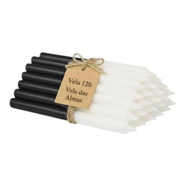 Imagem de Vela Preta e Branca das Almas Bicolor 1 kg  Proteção, Limpeza Espiritu