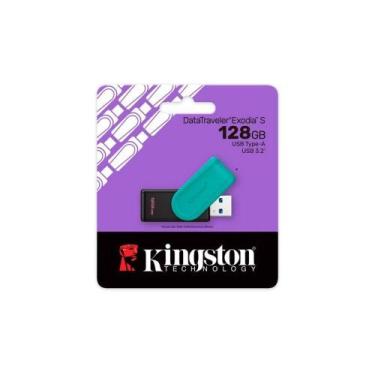 Imagem de Pen Drive Kingston DataTraveler Exodia S, 128GB, USB 3.2, Gen 1, Turqu