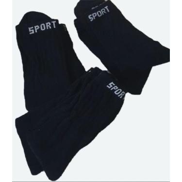 Imagem de Kit 12 pares de meias masculina esportiva, Preto
