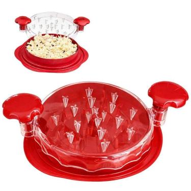 Imagem de Triturador Desfiador Manual BSL3922 ABS Antiderrapante para Cozinha Vermelho Leva Pra Malhar