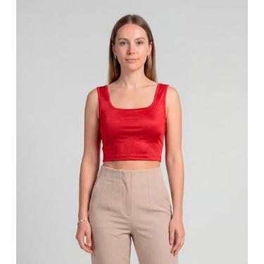 Imagem de Top Feminino Com Decote Quadrado Infinita Cor Vermelho, P, Vermelho
