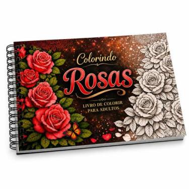Imagem de Livro para Colorir de Adulto A5 Rosas Vermelhas Volume 1 - Onor, 1 uni