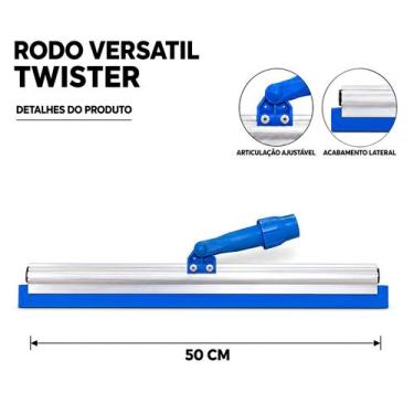 Imagem de Rodo versatil twister 50 cm articulado sem cabo
