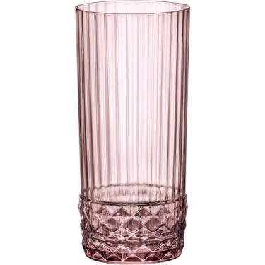 Imagem de Copo America 20s Bormioli Rocco 16x7cm Vidro Rosa 490ml 6pçs para Água