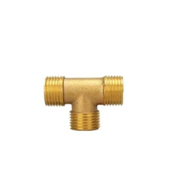 Imagem de Encaixe de encanamento de tubo de latão 1/8 Encaixe de encanamento de tubo de bronze 1/8 '1/4' 3/8 '1/2' Conector de acoplador adaptador T roscado macho de 3 vias para água combustível gás, 1/8 "