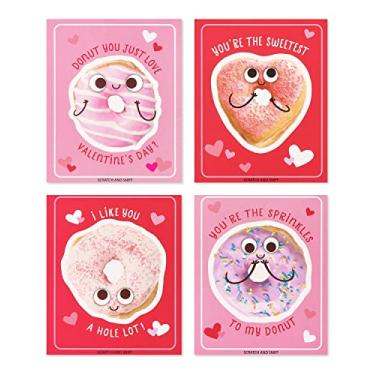 Imagem de American Greetings Cartões de Dia dos Namorados para Crianças Sala de Aula, Arranhar e Cheirar Aroma de Morango, Donuts (40 unidades)