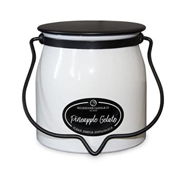 Imagem de Milkhouse Candle Company, Gelato de abacaxi, coleção de cremosos, vela perfumada de soja, vela de pote de manteiga, 473 ml