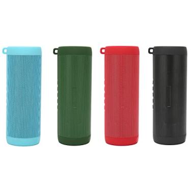 Imagem de Zyyini Alto-falante Bluetooth sem fio, alto-falante portátil sem fio, alto-falante Bluetooth BT, redução de ruído estéreo, impermeável, com função de lanterna, para casa, ao ar livre, viagens (verde)