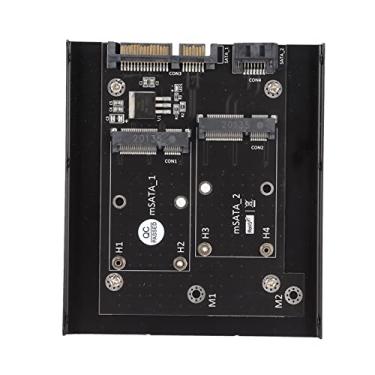 Imagem de Zyyini Adaptador MSATA SSD para SATA, SSD MSATA duplo atualizado para adaptador conversor dual SATA 3, suporta SSD MSATA de tamanho completo (50,95 x 30 mm) MSATA, com suporte de disco rígido de 3,5 polegadas
