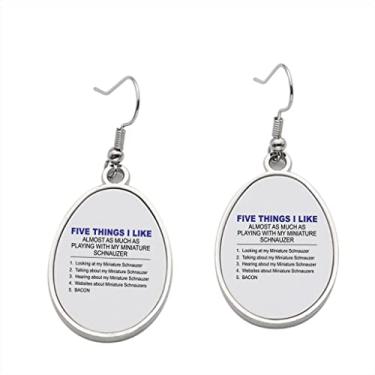 Imagem de Brinco Schnauzer miniatura Five Things I Like – Brincos pendentes para meninas – Presente de festa de aniversário dos namorados